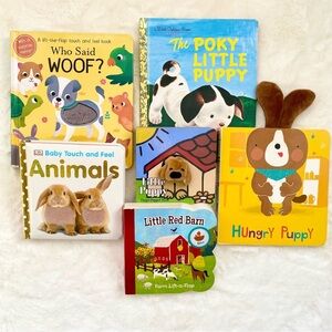 Baby Puppy Dog Animal 6 Book Lot